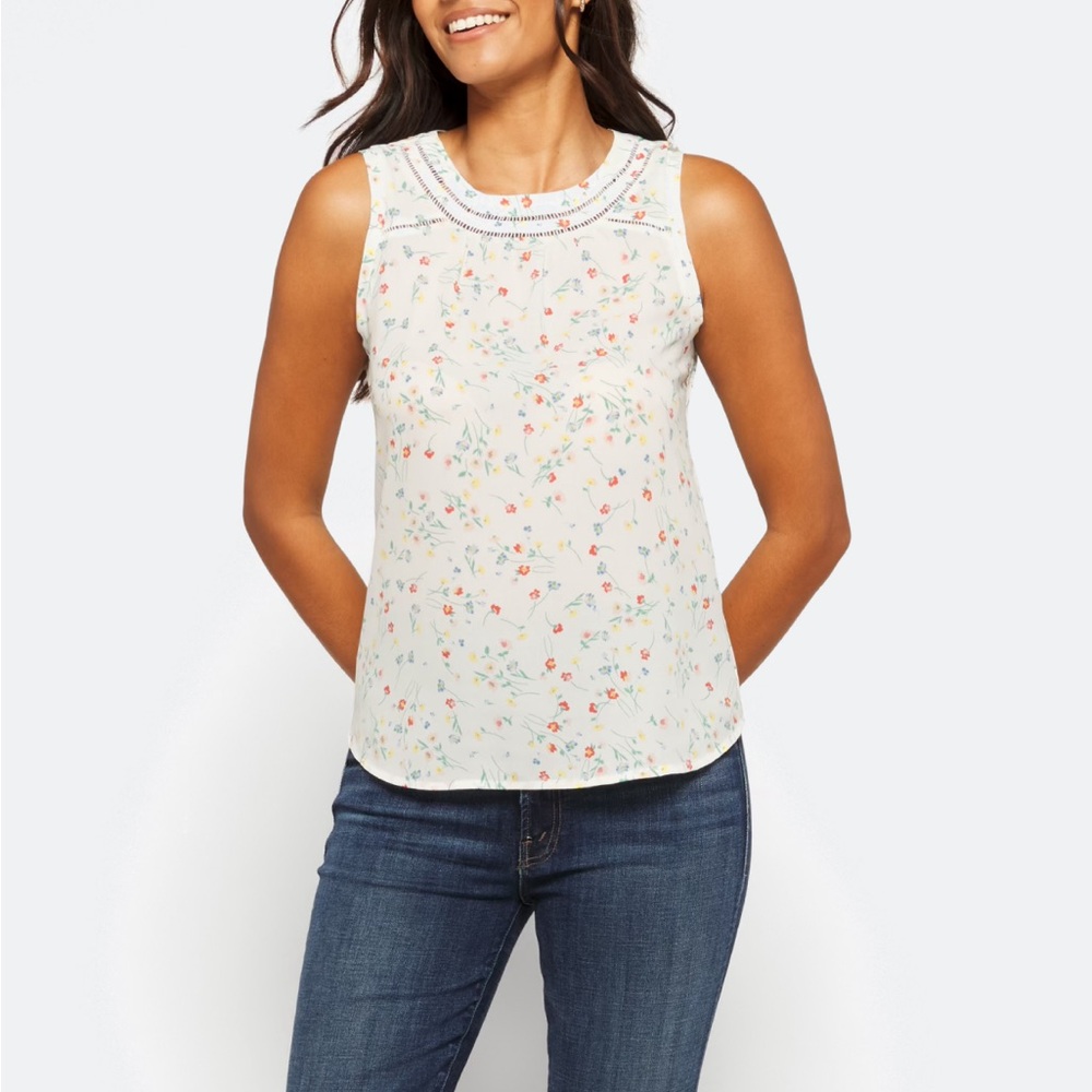 Eliee detailed mix Floral Sleeveless Top
